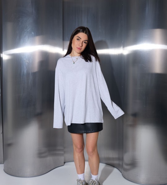 Лонгслів Daily Luxe Сірий Меландж | Showroom By Nona — зображення 2 Лонгслів Daily Luxe Сірий Меландж | Showroom By Nona — зображення 2